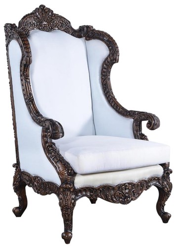 Antique style walnut wingback - walnut,